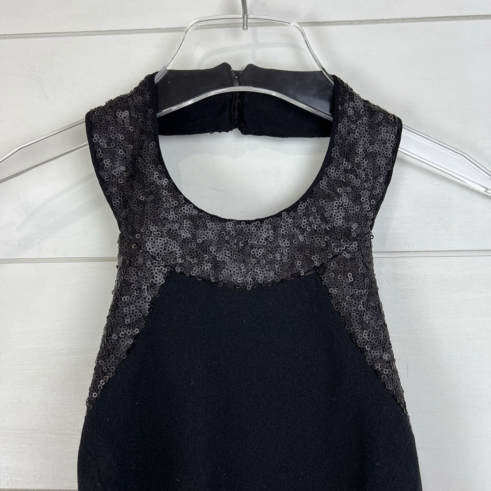 Dress‎ the Population Mini Dress Women S Black Sequin Halter Open Back Cocktail - Picture 3 of 10